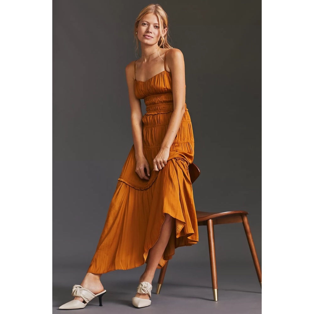 NWOT Anthropologie Ruched Slip Dress Size 8